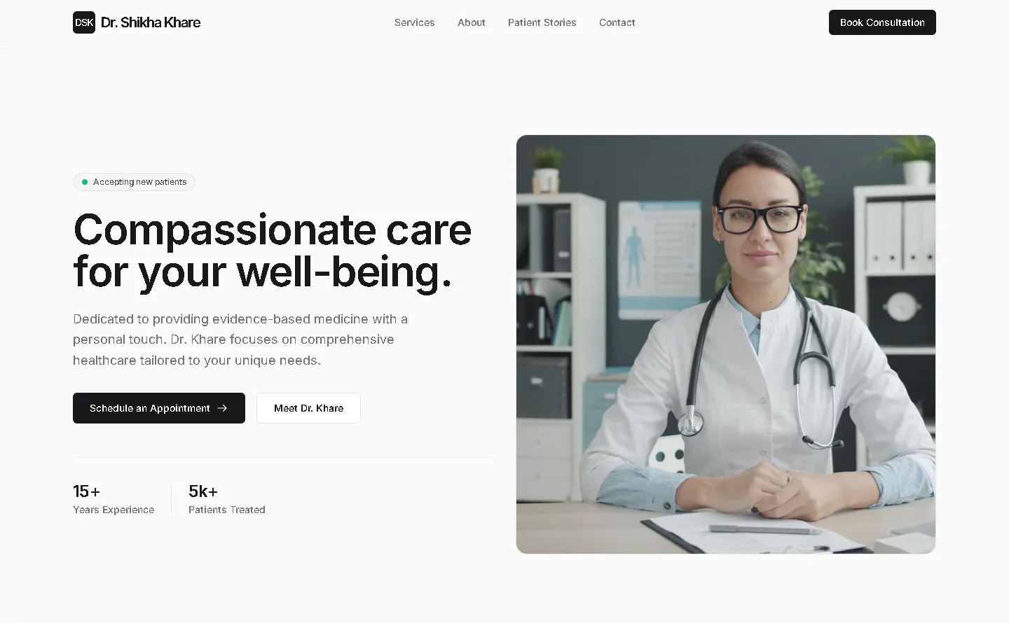 Dr. Shikha Khare — Medical practice demo preview