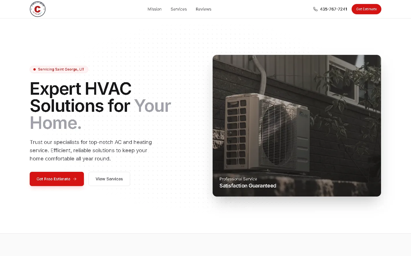 Christensen Heating and Air — HVAC services demo preview